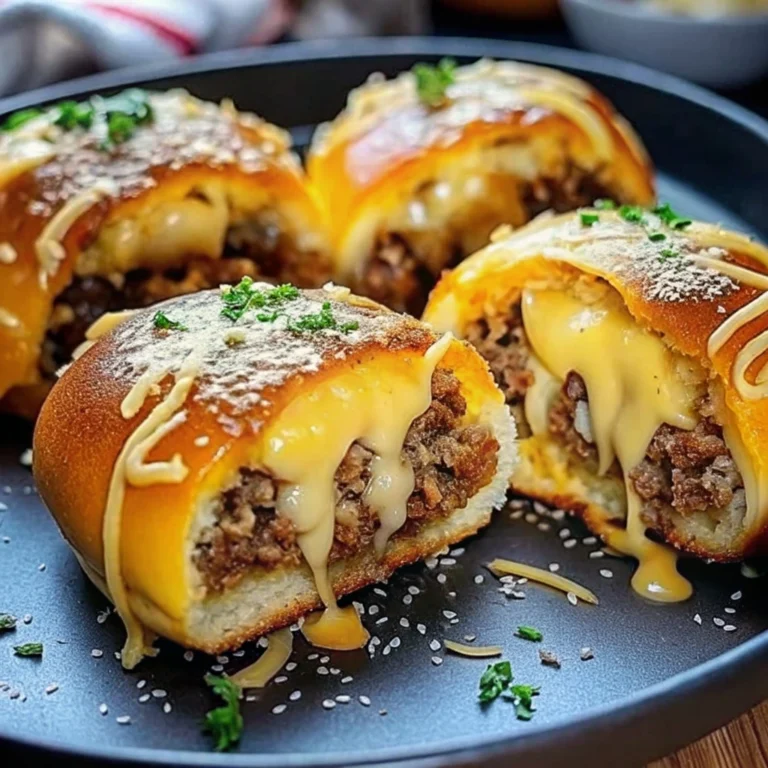 Easy homemade garlic parmesan cheeseburger bombs – cheesy, savory appetizer