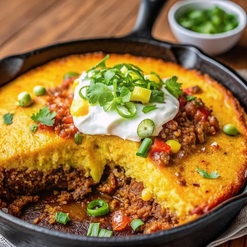Easy homemade Texas tamale pie – hearty, cheesy, comforting