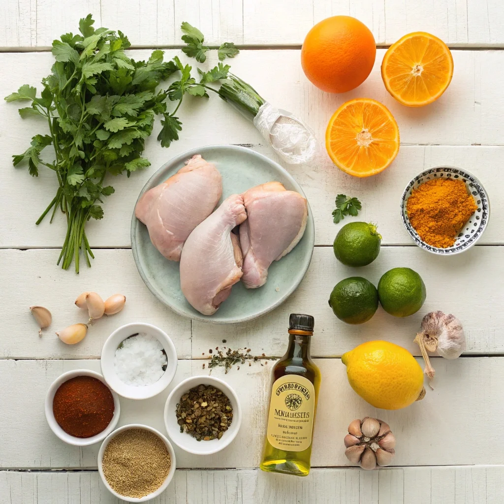 Ingredients needed for easy pollo asado