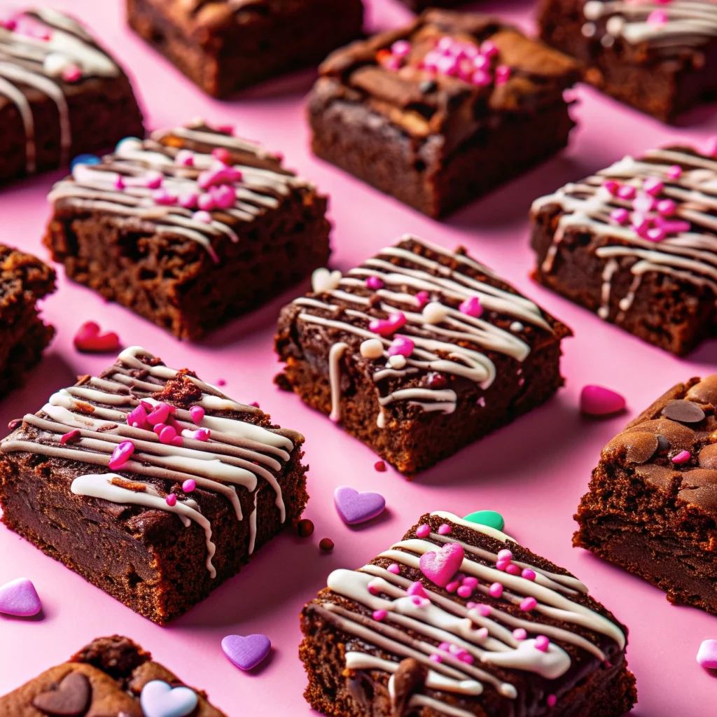 Easy homemade Valentine's Day brownies – fudgy, rich, festive