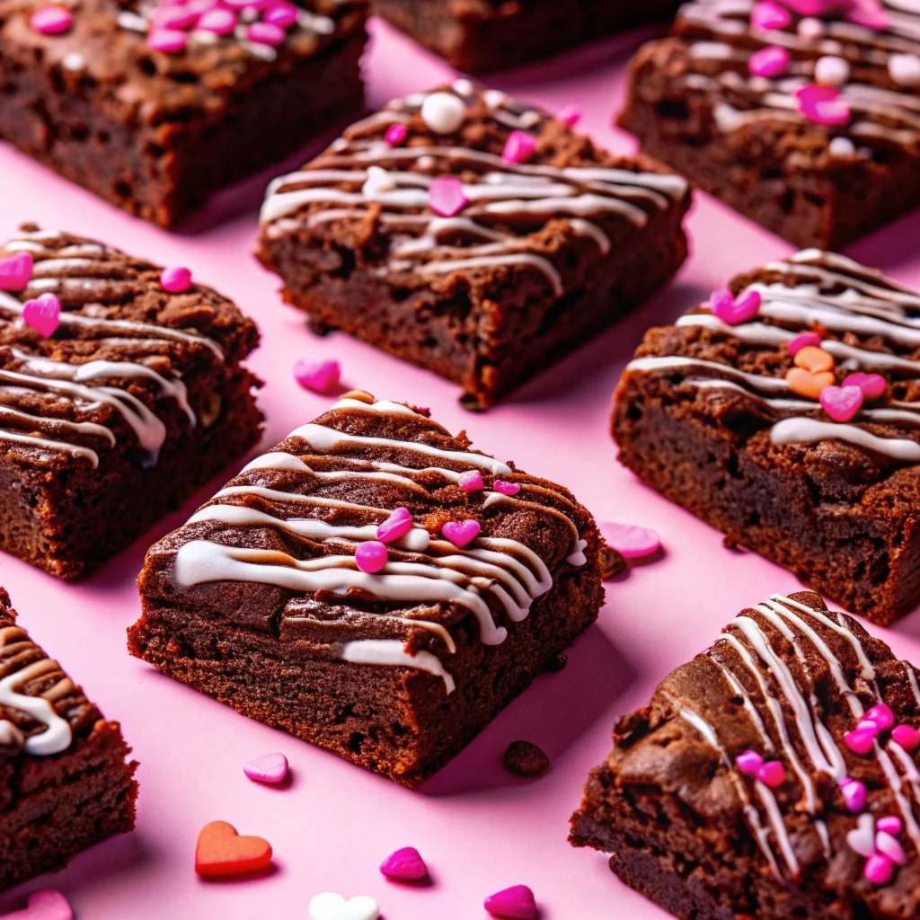 Easy homemade Valentine's Day brownies – fudgy, rich, festive