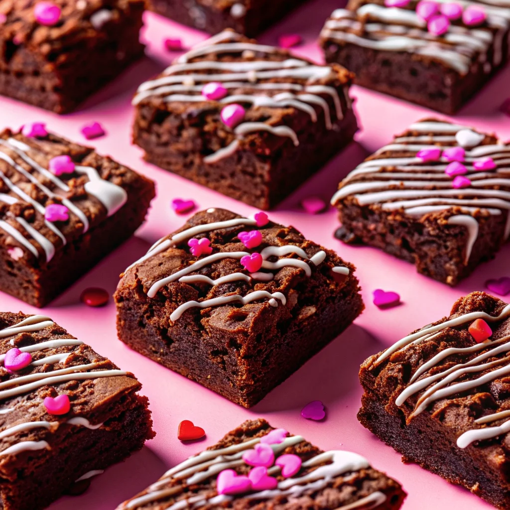 Easy homemade Valentine's Day brownies – fudgy, rich, festive