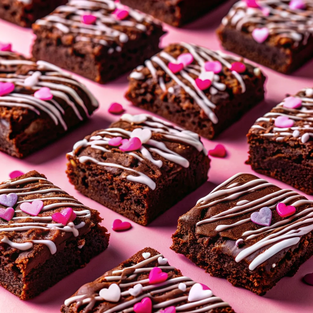 Easy homemade Valentine's Day brownies – fudgy, rich, festive